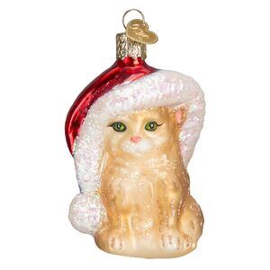 Santas Helper Kitten Christmas Holiday Ornament